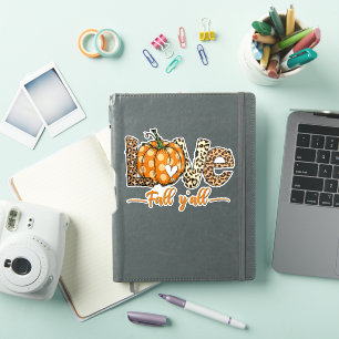 Hello Fall Pumpkin Liebe Fall Y'All Leopard Liebe Aufkleber