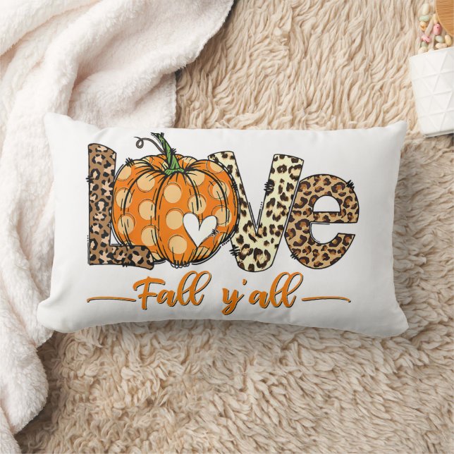 Hello Fall Pumpkin Liebe Fall Y'All Leopard Liebe Lendenkissen (Decke)