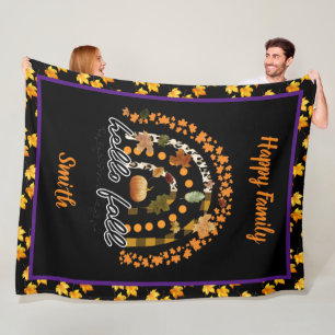 Hello Fall Pumpkin Trendy Fleecedecke
