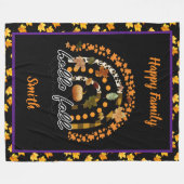 Hello Fall Pumpkin Trendy Fleecedecke (Vorderseite (Horizontal))