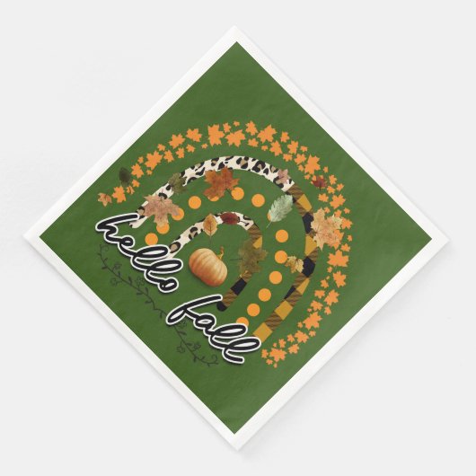 Hello Fall Pumpkin Trendy Serviette (Ecke)