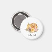Hello Fall Pumpkins und Blume - Gemütlicher Herbst Magnet (Vorderseite/Rückseite)