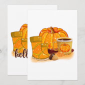 Hello Fall Quote Design Einladung (Vorne/Hinten)