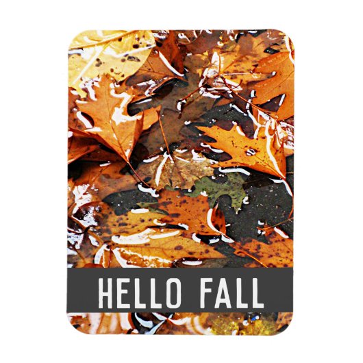 Hello Fall Rainy Blätter Magnet (Vertikal)