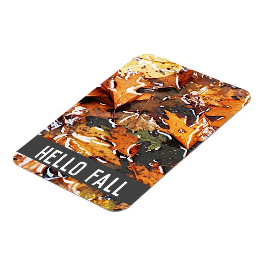Hello Fall Rainy Blätter Magnet (Linke Seite)