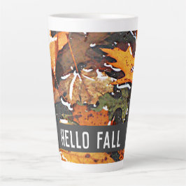 Hello Fall Rainy Blätter Milchtasse