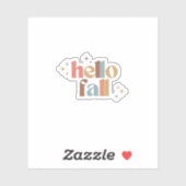 Hello Fall Retro Typografie Aufkleber (Blatt)