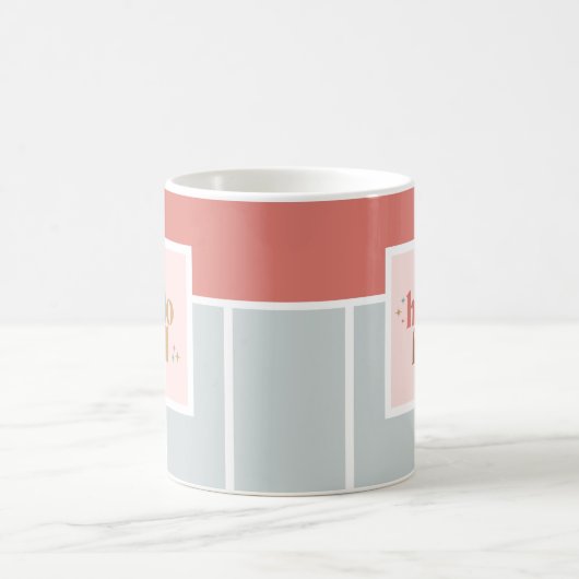 Hello Fall Retro Typografie Striped Kaffeetasse (Mittel)