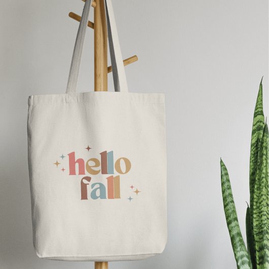 Hello Fall Retro Typografie Tragetasche