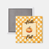 Hello Fall Rustic Orange Pumpkin Decor Magnet (Vorderseite/Rückseite)