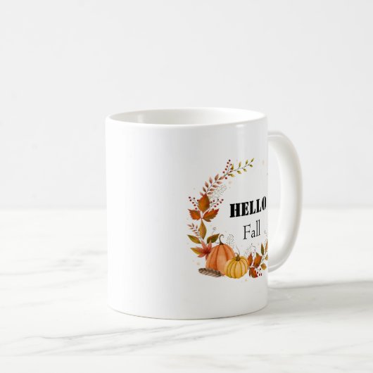 Hello Fall Rustic Pumpkin - Gemütlicher Bauernhof Kaffeetasse (VorderseiteRechts)