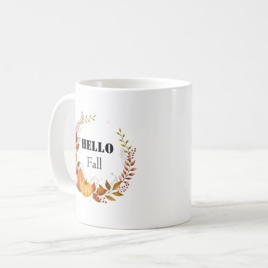 Hello Fall Rustic Pumpkin - Gemütlicher Bauernhof  Kaffeetasse (Vorderseite Links)
