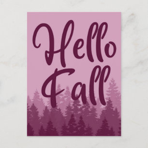 Hello Fall Season Postkarte