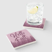 Hello Fall Season Steinuntersetzer (Seitenansicht)