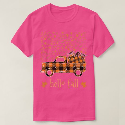Hello Fall Shirt Funny Halloween Pumpkin Buffalo P (Design vorne)