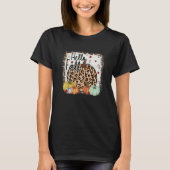Hello Fall Theme Cheetah Pumpkin Leopard Thanksgiv T-Shirt (Vorderseite)