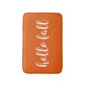 Hello Fall Trendy Typografie Warm Orange Badematte (Vorderseite Vertikal)