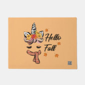 Hello Fall Unicorn Fußmatte (Vorderseite)