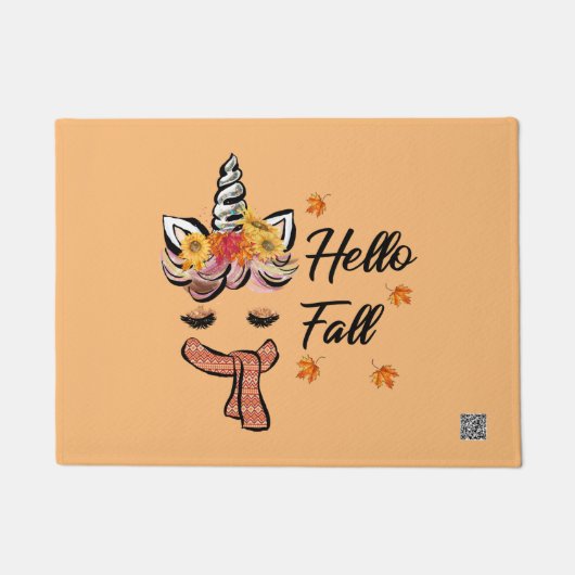 Hello Fall Unicorn Fußmatte (Vorderseite)