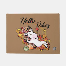 Hello Fall Vibes Unicorn Fußmatte