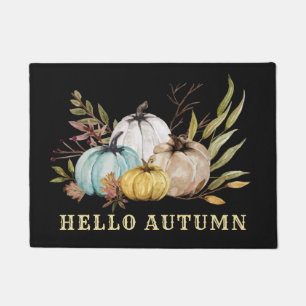 Hello Fall Wassercolor Pumpkins Kaffeepause Tasse Fußmatte
