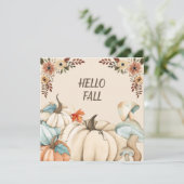 Hello Fall Wassercolor Pumpkins und Blume Karte (Stehend Vorderseite)