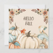 Hello Fall Wassercolor Pumpkins und Blume Karte (Vorderseite)