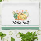 Hello Fall Watercolor Pumpkins Erntedank Geschirrtuch (Gefaltet)
