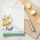 Hello Fall Watercolor Pumpkins Erntedank Geschirrtuch (Viertel Falte)