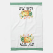 Hello Fall Watercolor Pumpkins Erntedank Geschirrtuch (Vertikal)