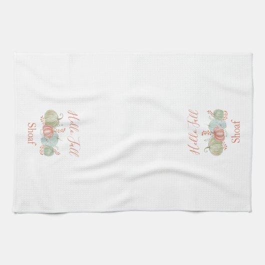 Hello Fall Watercolor Pumpkins Herbst Geschirrtuch (Horizontal)