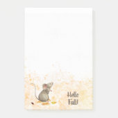 Hello Fall Woodland Mouse Post-it Klebezettel (Vorderseite)