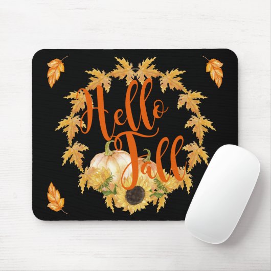 Hello Fall Wreath Graphic Mousepad (Mit Mouse)
