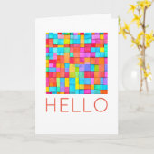 HELLO Farbenfrohe Abstrakte Kunst Spaß Karte (Gelbe Blume)