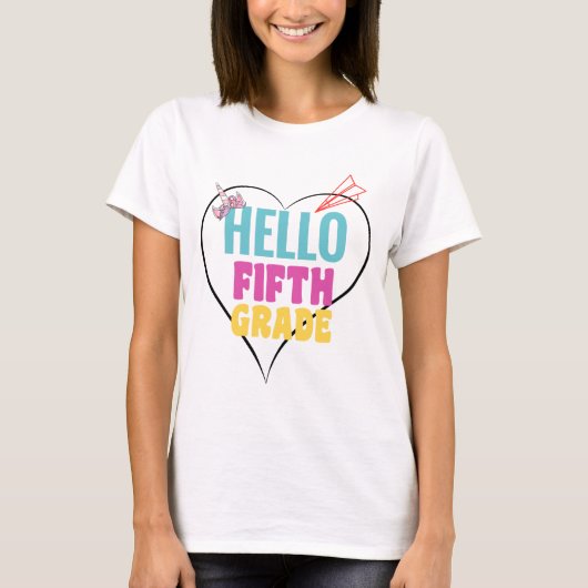 Hello Fifth Grade | Cooles Design für die 5. Klass T-Shirt (Vorderseite)