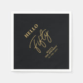 Hello Fifty | Black & Gold 50th Birthday Party Serviette (Vorderseite)