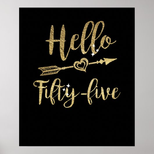 Hello Fifty Five Birthday 55th Birthday Poster (Vorne)