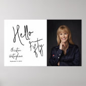 Hello Fifty Photo 50th Birthday Party Poster (Vorne)