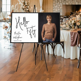 Hello Fifty Photo 50th Birthday Party Poster