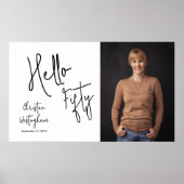 Hello Fifty Photo 50th Birthday Party Poster (Vorne)