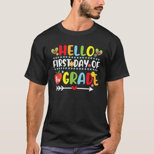 Hello First Day Of 8th Grade 8th Grade Crew Teach T-Shirt (Vorderseite)