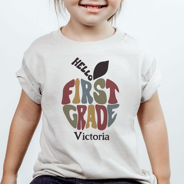 Hello First Grade Back to School Niedlich Trendy T-Shirt (Von Creator hochgeladen)