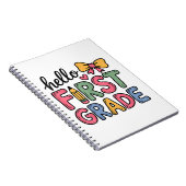 Hello First Grade Coquette Bow Teacher Notizblock (Rechte Seite)