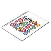 Hello First Grade Coquette Bow Teacher Notizblock (Linke Seite)