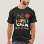 Hello First Grade Heart Apple T-Shirt (Vorderseite)