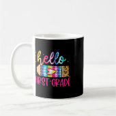 Hello First Grade Leopard Tie Dye Pencil Cute Teac Kaffeetasse (Links)