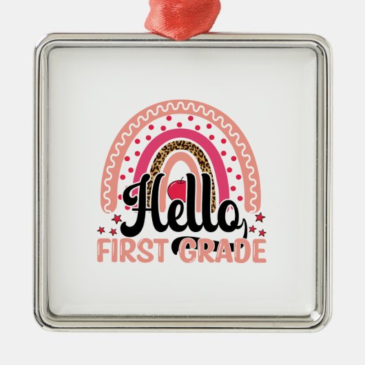 Hello First Grade Ornament Aus Metall (Vorne)