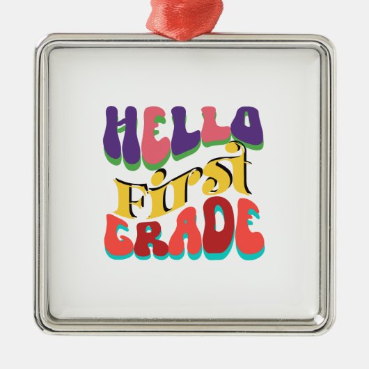 Hello First Grade Ornament Aus Metall (Vorne)