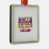 Hello First Grade Ornament Aus Metall (Rechts)