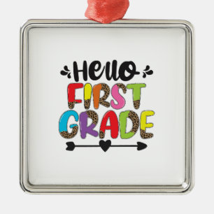 Hello First Grade Ornament Aus Metall